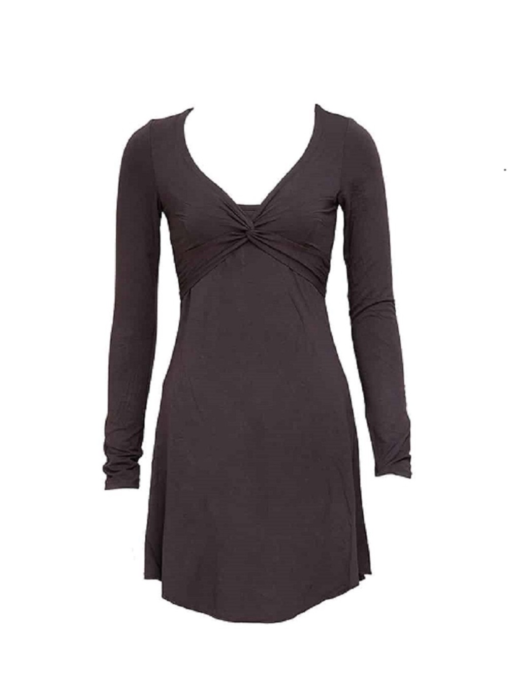 Nomads Hemp Wear Long Sleeve Twist-Front Dress in Black EUC Size L